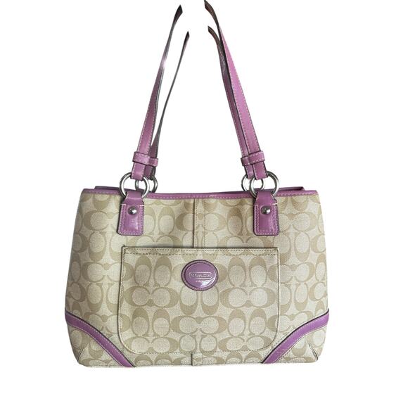 Coach Tan and Pink Crossbody Bag - Picture 2 of 13